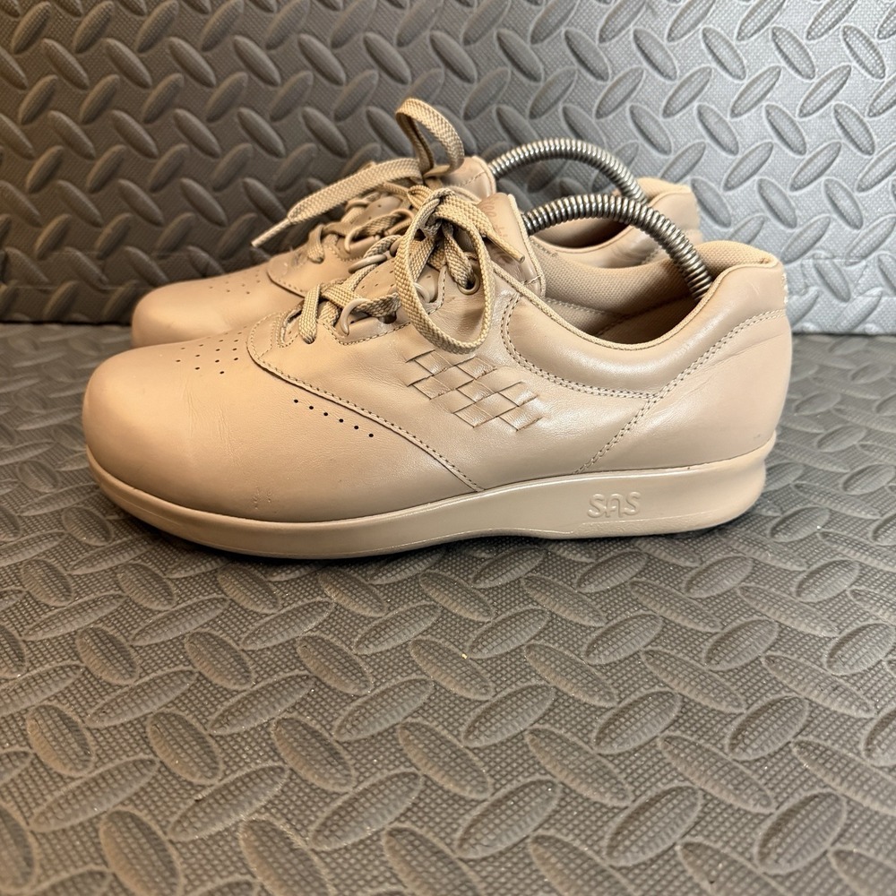 SAS Free Time Womens Size‎ 8 WW Extra Wide Mocha Leather Lace Up Comfort Shoe